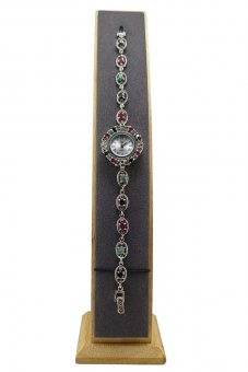 Ceas din argint cu rubin, safir, smarald si marcasite