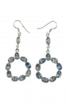 Cercei din argint cu pietre de blue topaz 