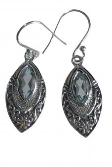 Cercei din argint cu pietre naturale blue topaz
