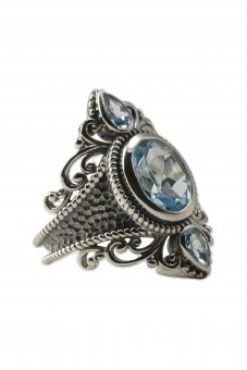 Inel din argint cu piatra blue topaz