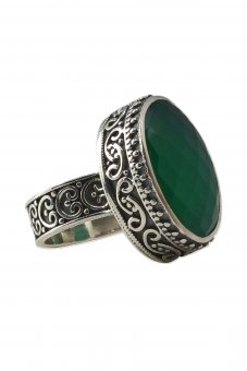 Inel din argint cu piatra green onix