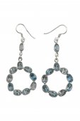 Cercei din argint cu pietre de blue topaz 