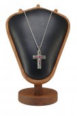 Colier din argint cu piatra rubin, safir, smarald si marcasite