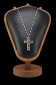 Colier din argint cu piatra rubin, safir, smarald si marcasite