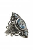 Inel din argint cu piatra blue topaz