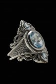 Inel din argint cu piatra blue topaz
