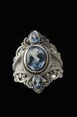 Inel din argint cu piatra blue topaz