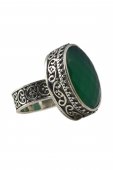 Inel din argint cu piatra green onix