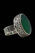 Inel din argint cu piatra green onix