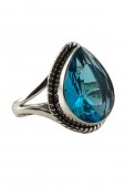 Inel din argint cu piatra naturala blue topaz