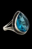 Inel din argint cu piatra naturala blue topaz